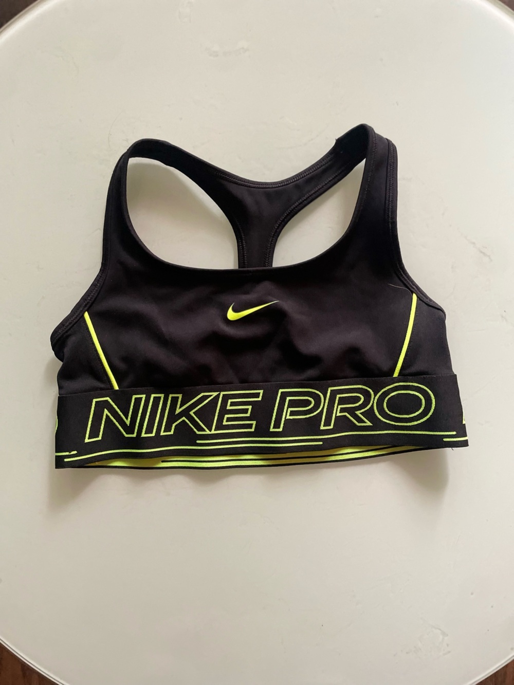 Nike Pro Women's Black & Neon Sports Bra